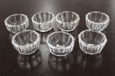 Set Of 7  Antique  Glass Salt Dip Cellars.