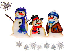 2 CUTE CHRISTMAS HOLIDAY WINTER SNOWMAN SNOWFLAKE STICKERS SEALS HUGE SHEETS 