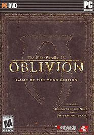 ELDER SCROLLS IV : OBLIVION (PC) DISC+CVR ART+MANUAL & MAP-NO CSE-VERY GOOD
