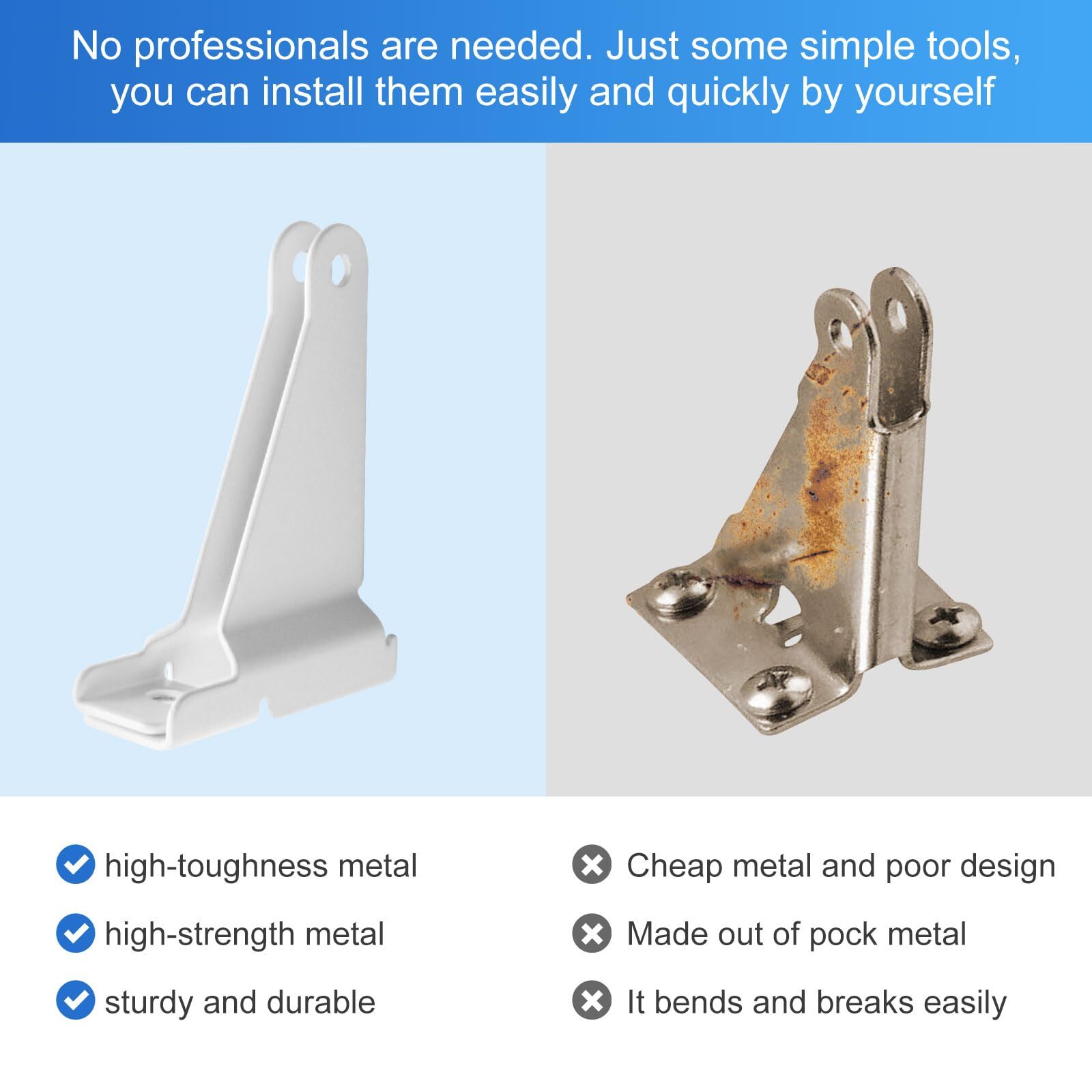 Storm Door Closer Bracket in White Color Reinforced Repair Jamb Bracket Compa...