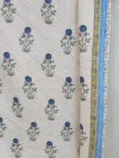 Quilt, Peacock Hand Block Print 100 Pure Cotton Cloth Quilted Throw Blanket