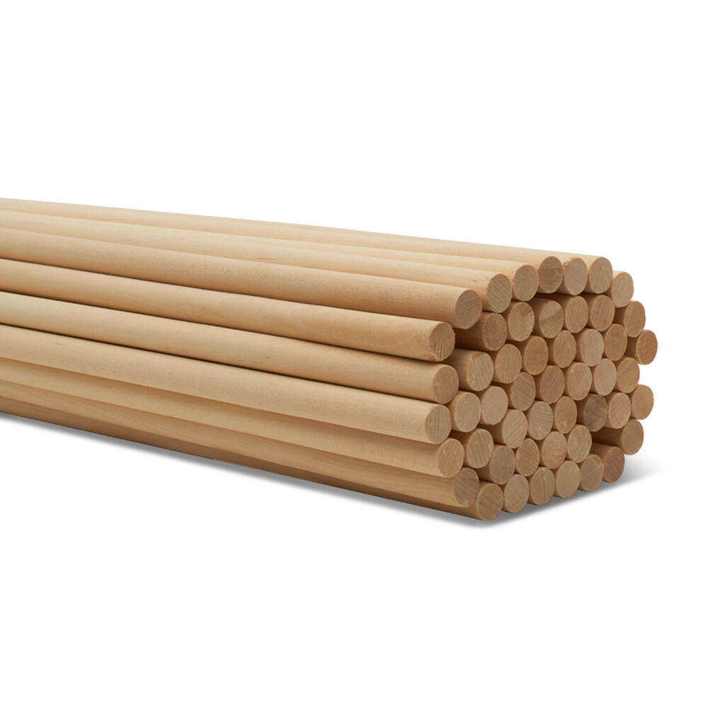 Wooden Dowel Rods 1/2 x 18 inch, Unfinished Sticks Crafts & DIY | Woodpeckers