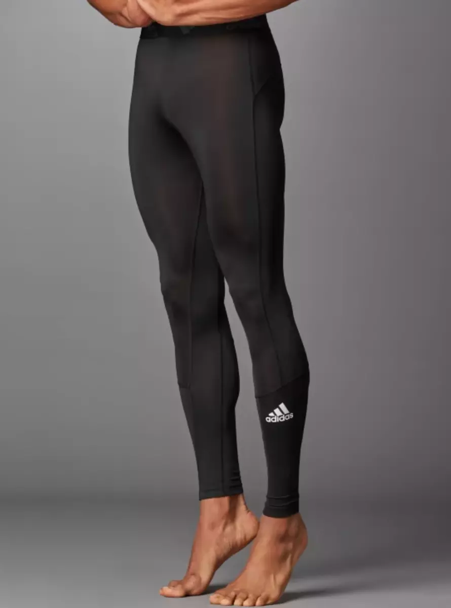 NEW MEN'S ADIDAS TECHFIT COMPRESSION LONG TIGHTS ~ SIZE LARGE #GM5036 BLACK