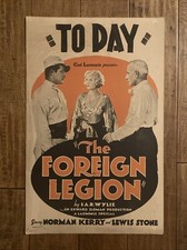 The Foreign Legion -  Original   1928   Movie Poster - Stone - Norman Kerry