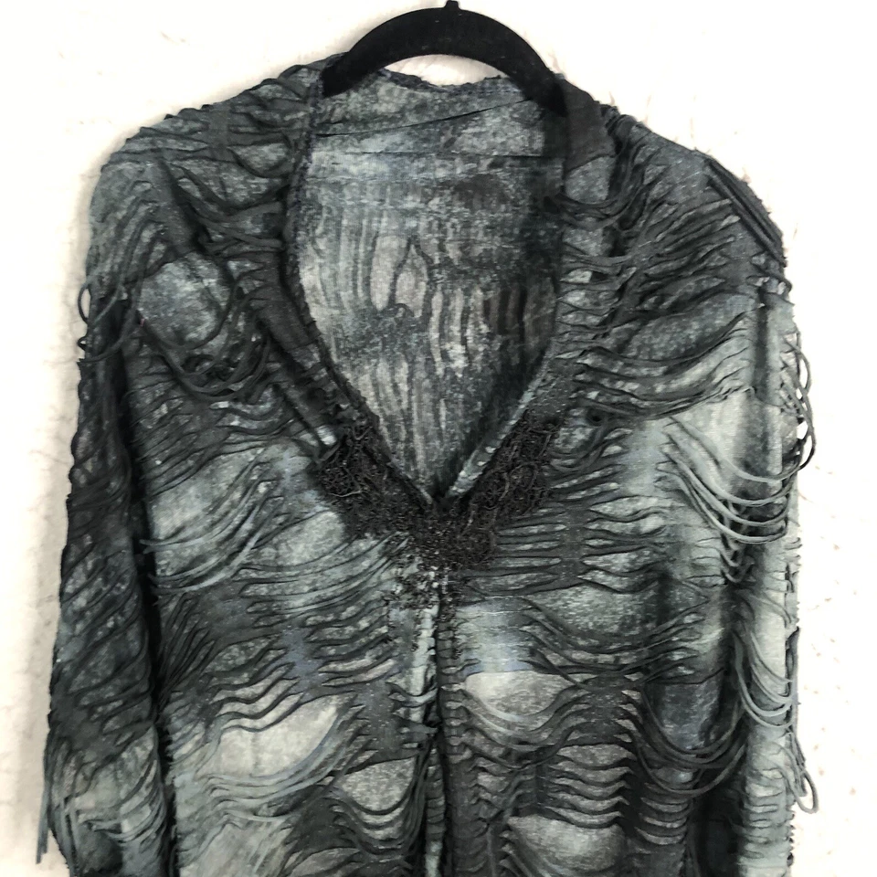 Poncho de malla negro para mujer talla única 3D desgastado caprichoso oscuro hada grunge Foto 2 de 4