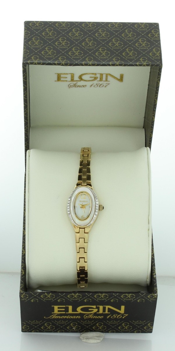 Ladies formal ELGIN watch Gold tone band, gold tone case with