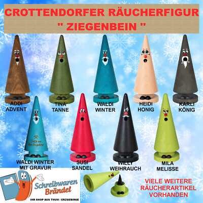 CROTTENDORFER RÄUCHERFIGUR ZIEGENBEIN - ECHT ERZGEBIRGE - HOLZ RÄUCHERBAUM KEGEL