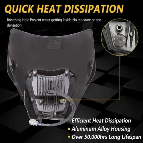 Faro LED con máscara negra carenado DRL para Suzuki DRZ400SM DRZ400S DRZ400E Foto 3 de 4