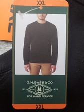 GH Bass  Co. Men's Pullover Crew Neck Sweater, XXL, Black, New with tags