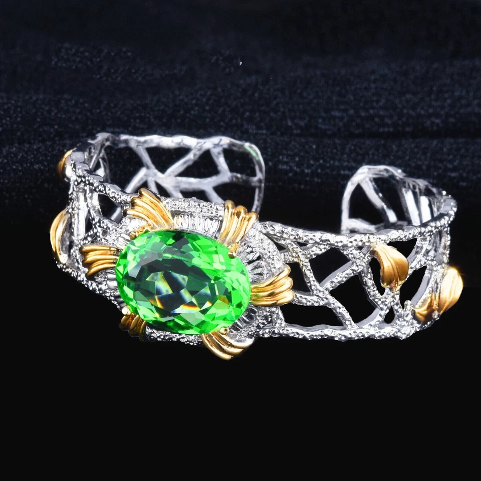 Nuevas pulseras brazaletes de plata con gemas de topacio azul para mujer Foto 2 de 4