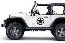 US ARMY STAR STICKER VINYL DECAL "2 DECALS" DISTRESSED FITS ON JEEP TOYOTA