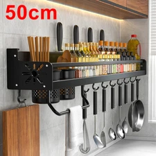 Kitchen Organizer Shelf Wall-Mounted Spice Storage Rack Chopstick Spoon Shelves