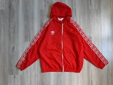 Umbro Vintage Jacket Raincoat Red 1980 Vintage Size L Training Soccer
