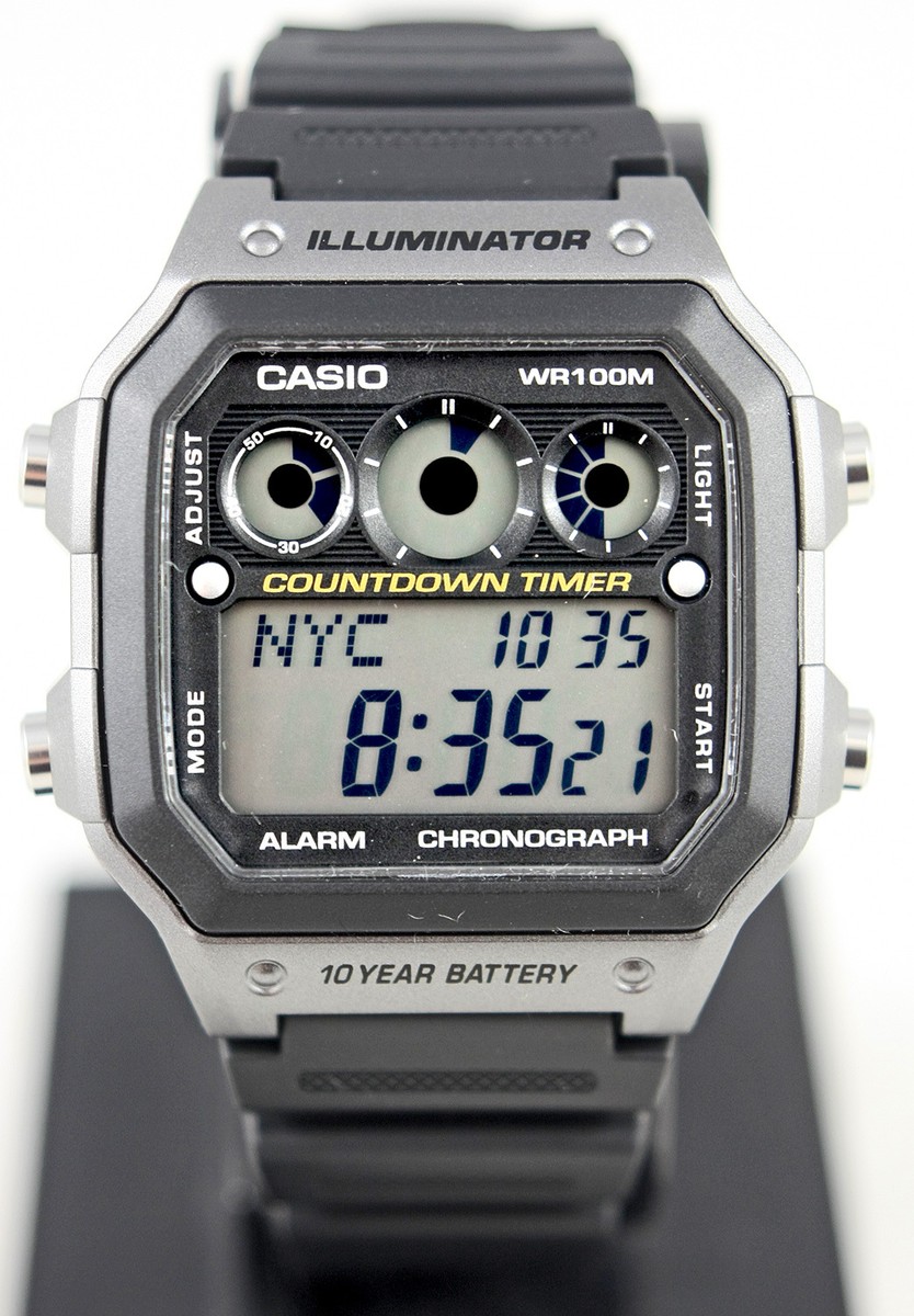 Casio AE-1300WH-8AV Men's Watch 9 Timers 10 Year Battery World