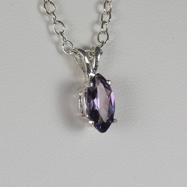 pendant necklace SILVER ALEXANDRITE COLOR CHANGE 925 sterling small