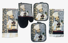 Chef 5Pc Value Pack Kitchen Set 2 DishTowels 2 PotHolders 1 Oven Mitt NWT