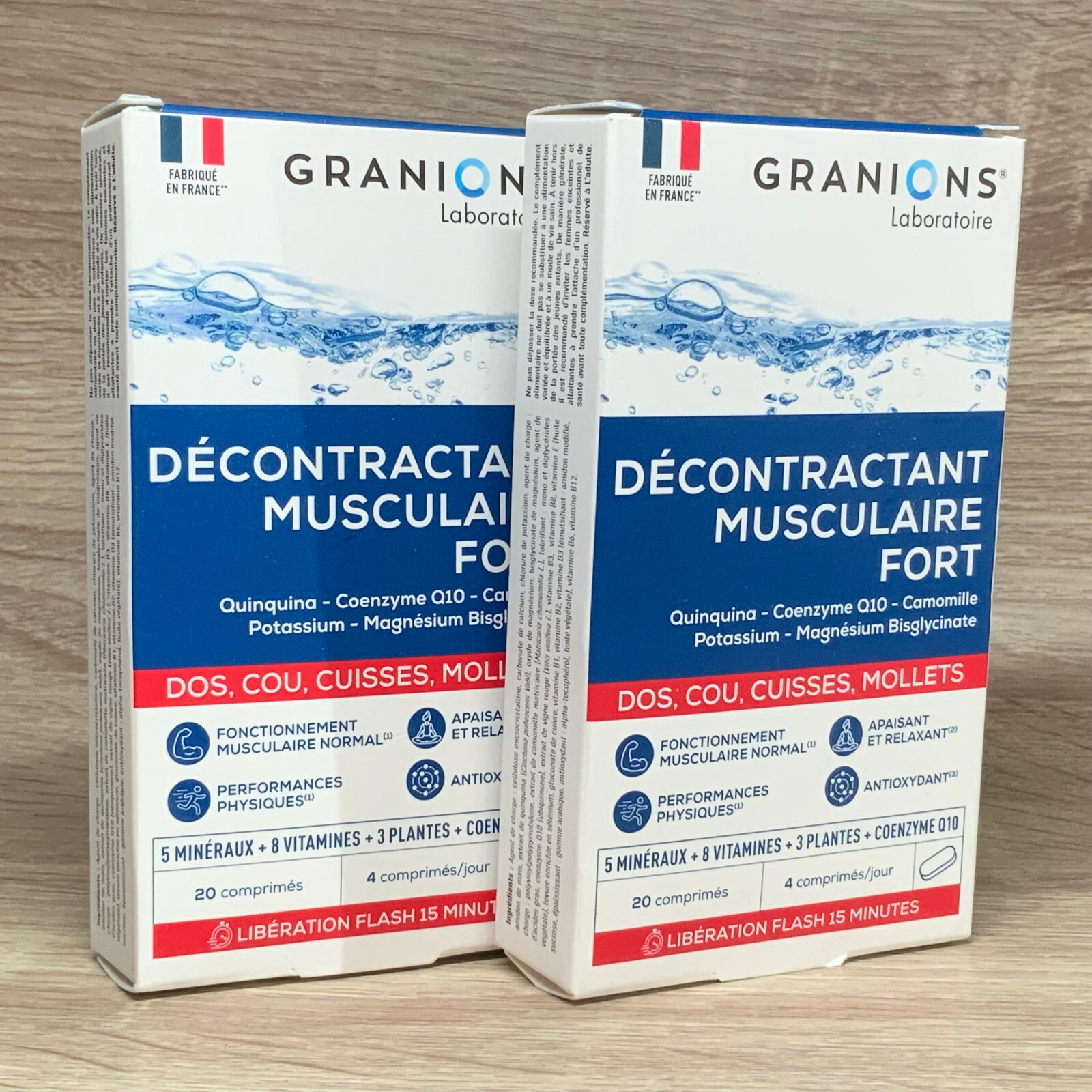 GRANIONS Décontractant Musculaire Fort 40 comprimés relaxants enrichis en magnésium pour sportifs