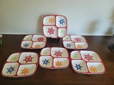 Snowflake ❄️ Melamine Christmas Home Divided Tray Appetizer Child Plate 10”