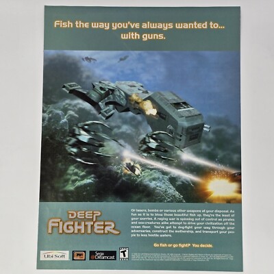 Deep Fighter Sega Dreamcast Fish with Guns Print Ad/Poster Official Promo Art