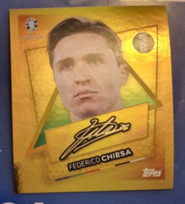 EURO 2024 GOLD -Topps Sticker - ITA SP Federico Chiesa -Star Player SIGNATURE