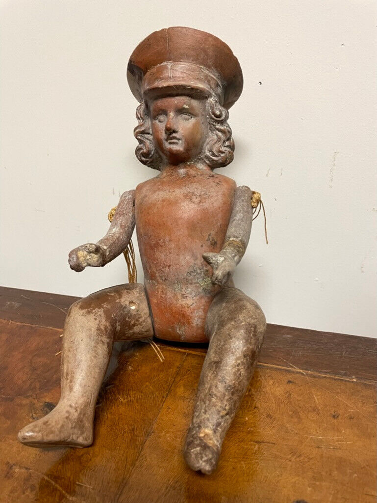 Mexican Terracotta Articulated Doll Figure Wearing a Military Hat Mexican Terracotta Articulated Doll Figure Wearing a Military Hat