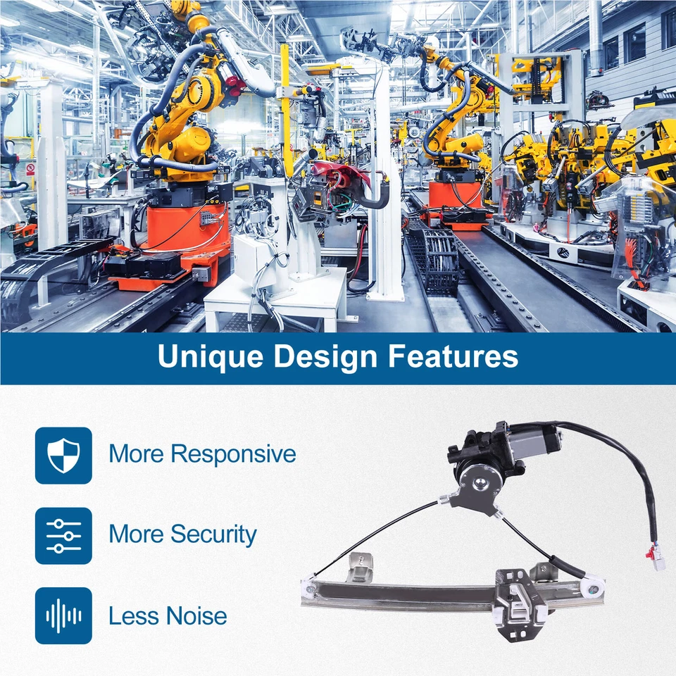 Par de reguladores de ventana trasera con motor para sedán Acura RL Premium 1998-2004 3,5 L Foto 4 de 4
