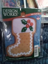 3 Design Works Felt Craft Kits-Stocking, Snowman, Gingerbread man.