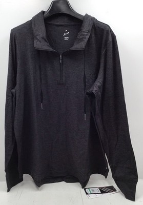 HEAD Women s Momentum Curved Hem Half Zip Shirt In Black Heather Size XL