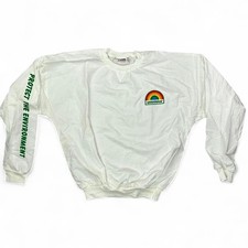 Vintage Greenpeace USA Sweatshirt White Cotton S M Deadstock