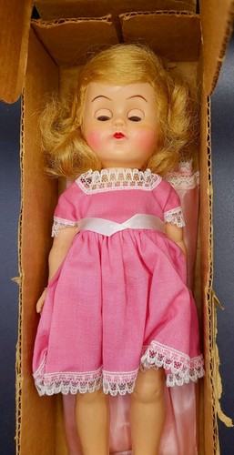 Vintage 1950s Virga Pam Walking Doll  Blonde 10" Pink Dress Sleep Eyes Tested
