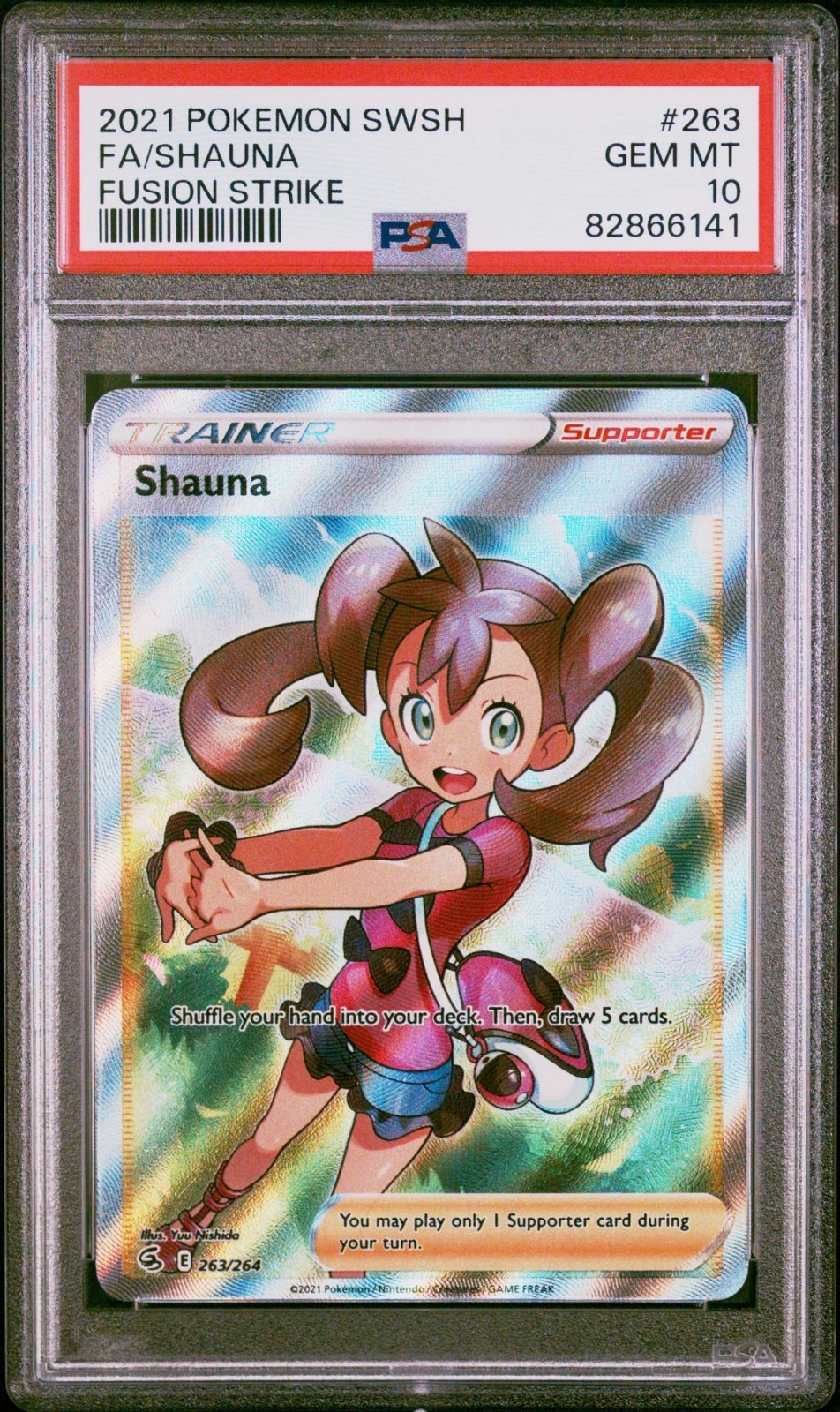 PSA 10 Shauna 2021 Pokemon Fusion Strike 263/264 Full Art Trainer
