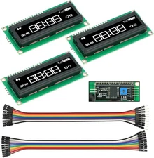 3Pcs IIC I2C 1602 LCD Display Module Compatible with for Arduino Raspberry... 