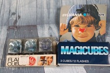 x2 GE Sylvania Blue Dot Flashcubes 110 camera 3 cubes 12 Flashes