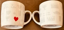 Set of 2 Starbucks Things I Love Valentine's Day espresso coffee 7.8 oz mugs EUC