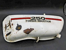 Oil Tank - Left Side Cover : Yamaha 1974 RD350, # 360-21705-00-36, "Clean White"
