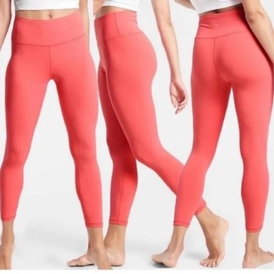 Athleta Elation 7/8 Tight Leggings Small Soft Persimmon Coral High Rise Yoga