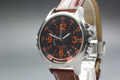 [Fast neuwertig] Hamilton Khaki Air Race H776650 schwarz orange Automatik...