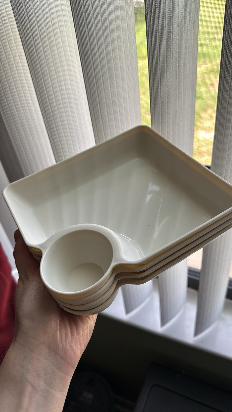 Snack Tray With Built-In Dip Compartment for Easy Serving
