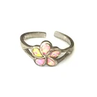 Vintage Ring MARKED 925 STERLING SILVER Size 3.5 Plumeria Flower Band lot y