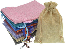 Burlap Bags with Drawstring, 20Pcs Assorted Colored Small Jute Bags Christmas We