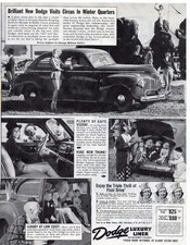1941 Dodge Car Magazine Ad Circus Winter Quarters Wwii Era Automobile