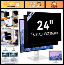 24" Computer Privacy Screen Filter - Anti-Glare, Blue Light Protection, Removabl