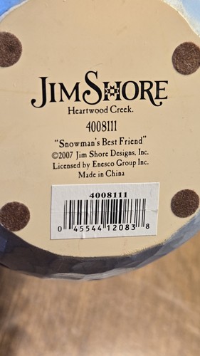 2007 Heartwood Creek Jim Shore "Snowman's Best Friend" Dog Figurine 4008111 - Picture 12 of 20
