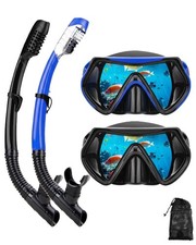 Snorkeling Gear for Adults, Dry Snorkel Mask Set, Scuba Diving Snorkle mask S...
