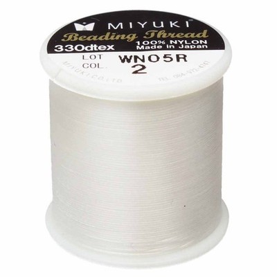 Miyuki Nylon Beading Thread Size #B, 50M/Spool Eggshell