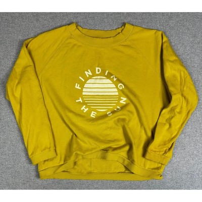 Faherty Sweatshirt Womens XL Yellow Finding Sun Graphic Pullover Granola Crunchy