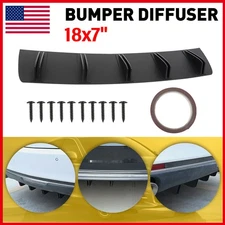 Universal Rear Bumper Shark Diffuser Fin Spoiler Splitter Wing Trim 5 Fins Black