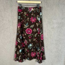 Vintage Liz Claiborne Womens Y2K Whimsigoth Maxi Skirt Size 8 Dark Fairy Floral