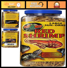 Large Sun-Dried Red Shrimp 5 oz - Pack of 3 for Fish  Reptile Food, High Protei