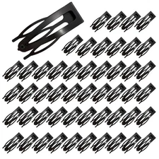 Double Grip Hair Clips, 50 Black Snap Hair Clips for Women, for Daily Use, Fa...